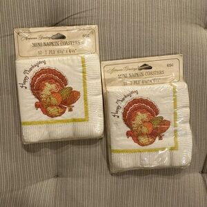 Vintage Thanksgiving mini napkin coasters